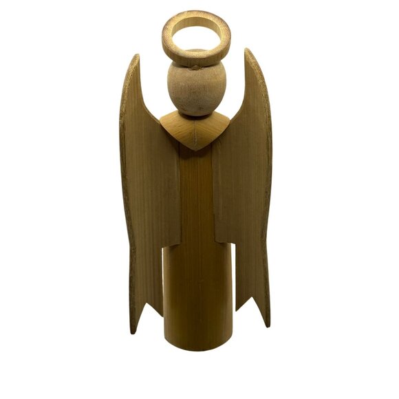 VTG Bamboo Handmade 5 Angels Playing Instruments Guitar Pipes Flute Violin Drum - Picture 9 of 16